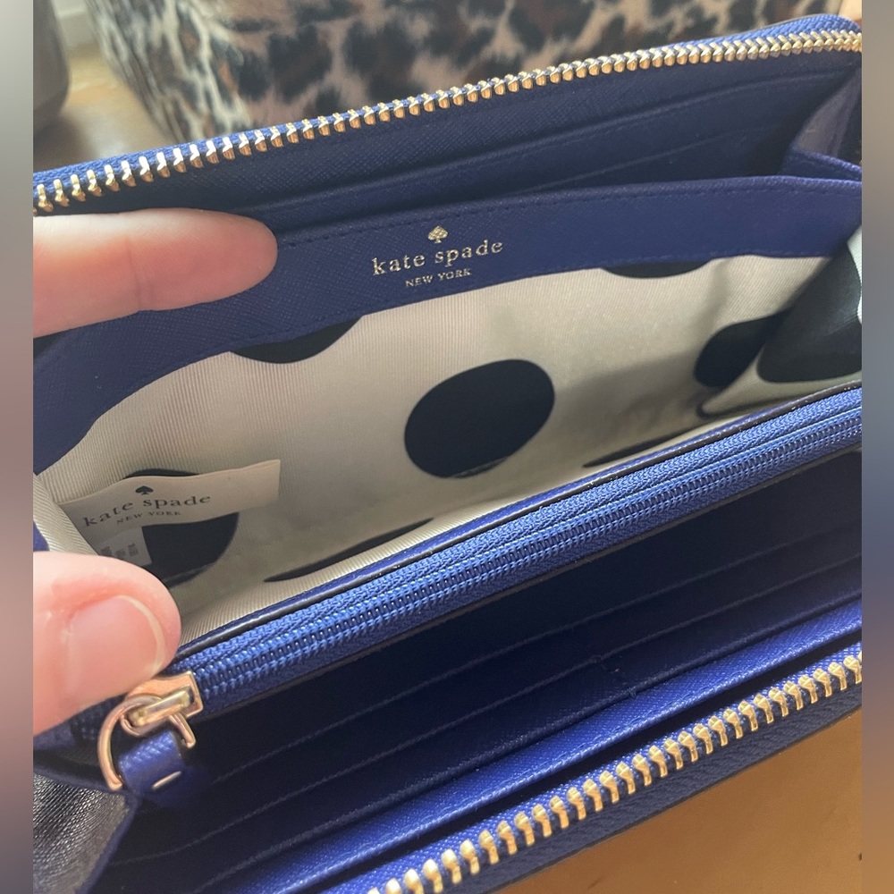 Kate Spade Large Continental Zip Wallet in Lux Blue Saffiano Leather - Picture 3 of 13